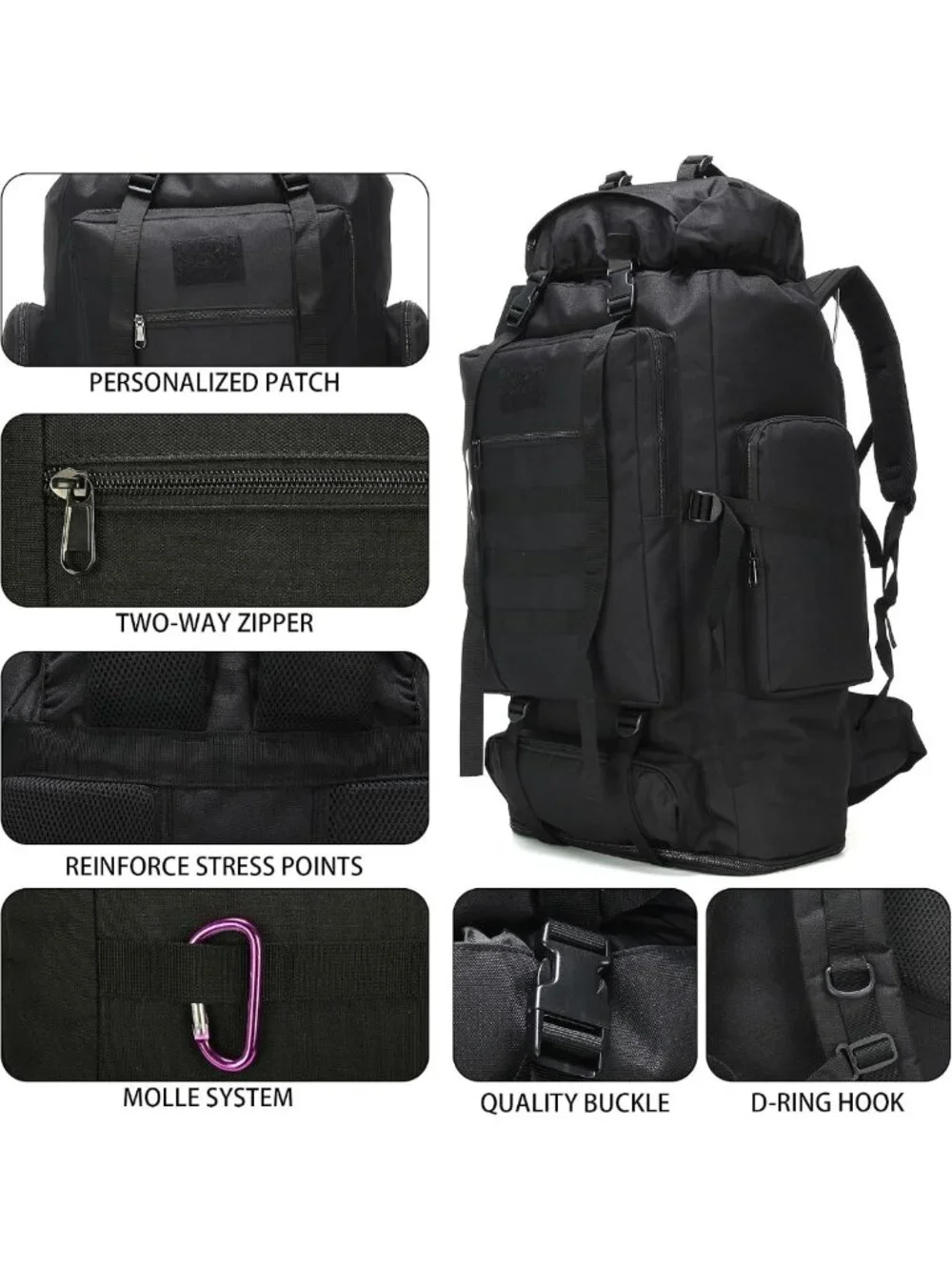 70L/100L Hiking Backpack for Men - Military Rucksack, Molle Assault Pack for